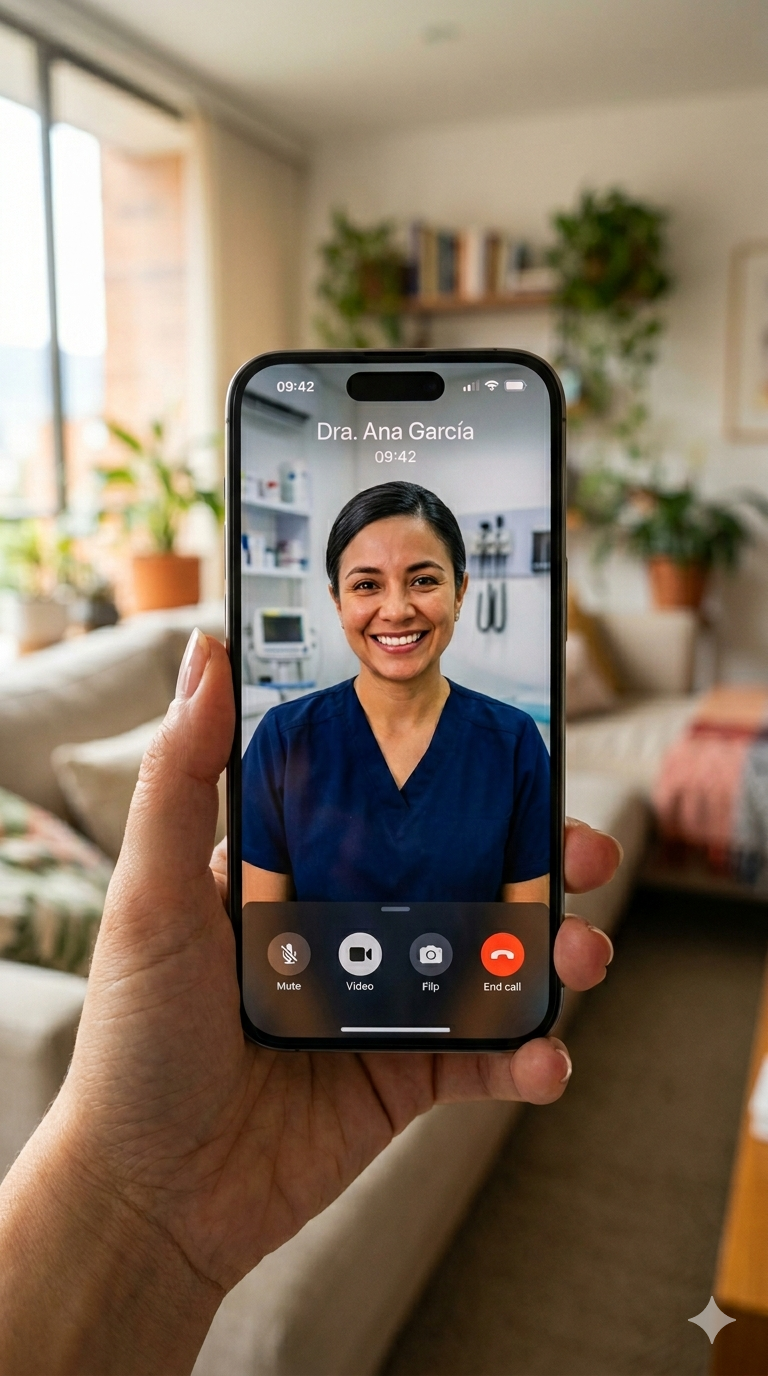Plataforma de telemedicina y consulta médica online en Boyacá. Médico en videollamada.