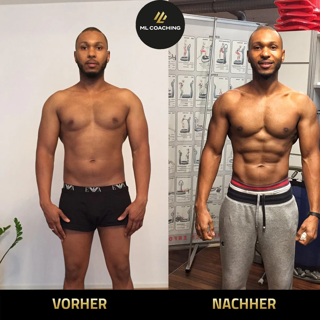 Körpertransformation Vorher-Nachher Vergleich, Klient von Marco Laterza Zürich